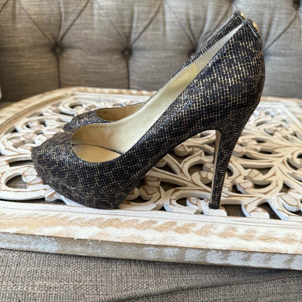 Michael Kors Animal Print Peep Toe High Heels Shoes Women’s 10 - Picture 3 of 10